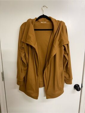 BearPaw Women's Hooded Open-Front Cardigan - Camel Brown